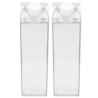 2pcs Leak Proof Milk Bottle 500ml Clear Transparent Plastic Bottles Juice Containers Empty Storage Portable Drink