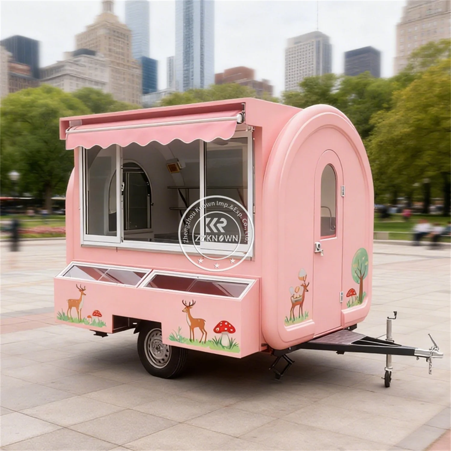 

Commercial Fast Food Trailer Fully Equipped Bubble Tea Coffee Mobile Kitchen Trailer Concession Food Truck with Full Kitchen