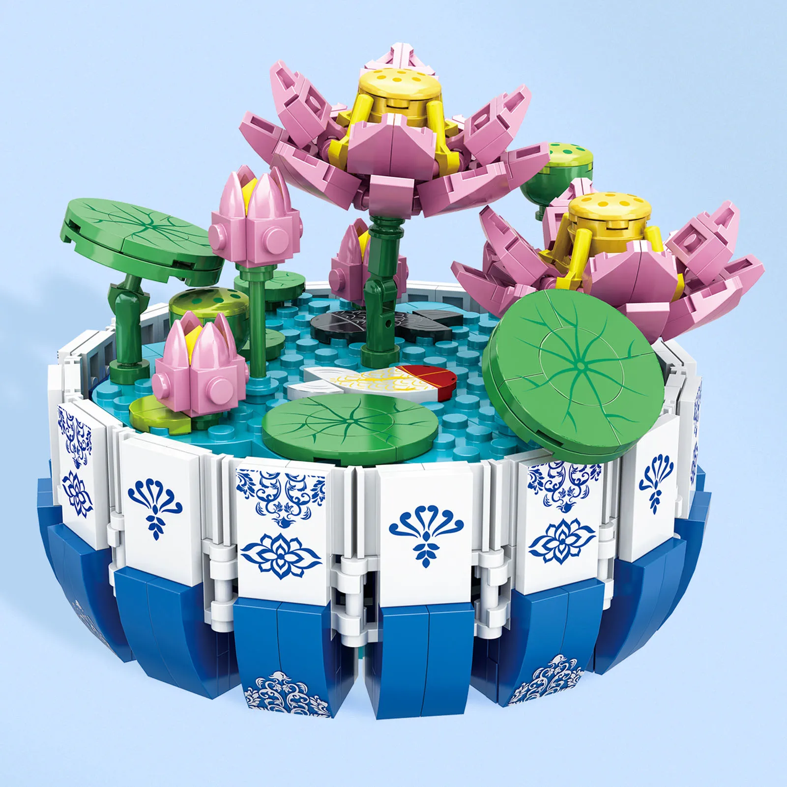 US Kinder-Baukasten Traditionelles Blumen- und Topf-Montage-Set für Kinderspiel Früherziehung Blumen- und Topf-Bausteine