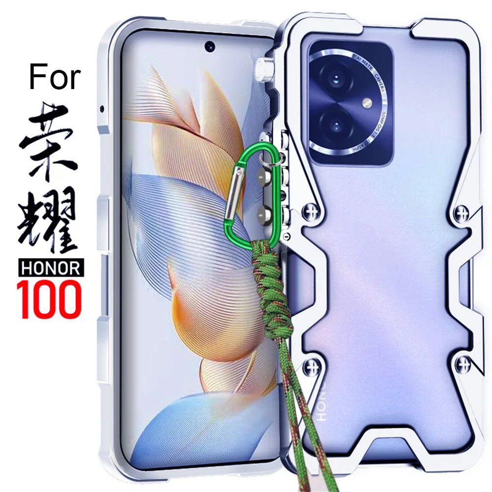 For Honor 100 200 Pro Case Luxury Aluminum Alloy Metal Bumper Case Shockproof Cover High Quality Funda For Honor 200 Lite Case