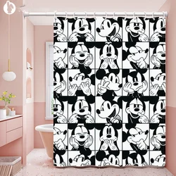 Shower Curtain Mickey Mouse Bath Waterproof and Mildew-proof Bathroom Shower Curtain Partition Curtain Punch-free Dry And