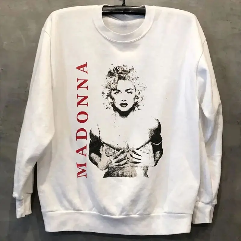 Autumn/Winter 2024 Fashion Trend New Madonna Portrait Cotton Printed American Street Retro  Women's Heavy Hoodie Hoodie