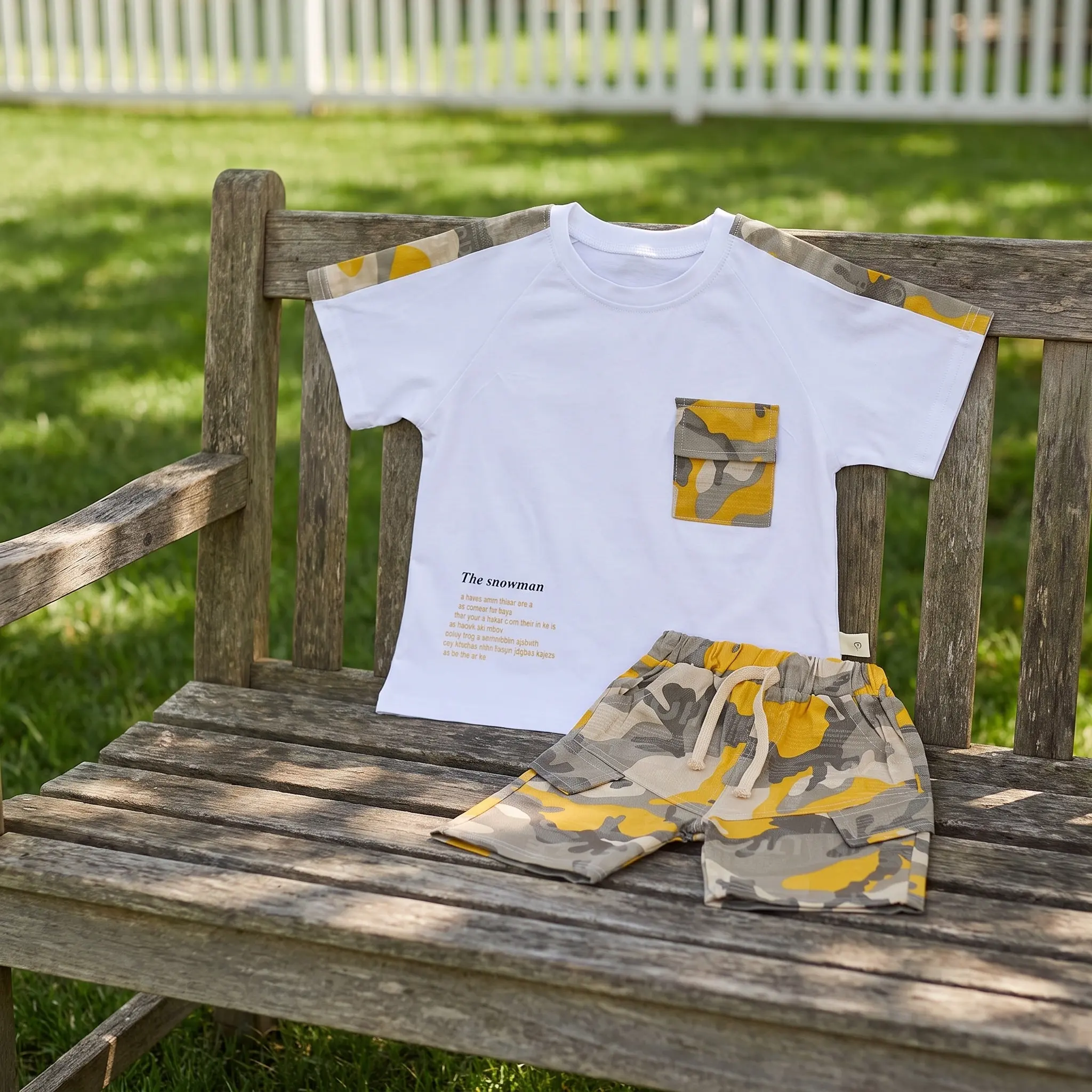 1Set Round Neck Short Sleeve T-Shirt and Pant Set for Baby Boys Toddler Summer Outfits Stylish Color Matching Outfit Set Easy