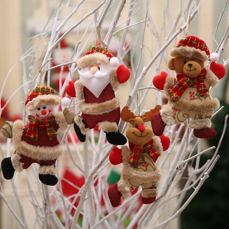 Acessórios para árvore de natal, enfeites pendurados de feltro, papai noel, boneco de neve, árvore, rena, brinquedo fofo, boneca, enfeites pendurados, presente