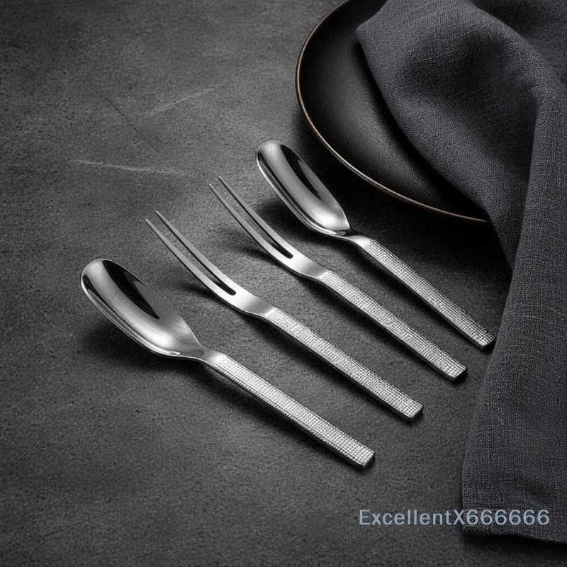 Reusable Stainless Steel Hammer Handle Spoon Fork Lightweight for Travel Camping Coffee Fruit Watermelon