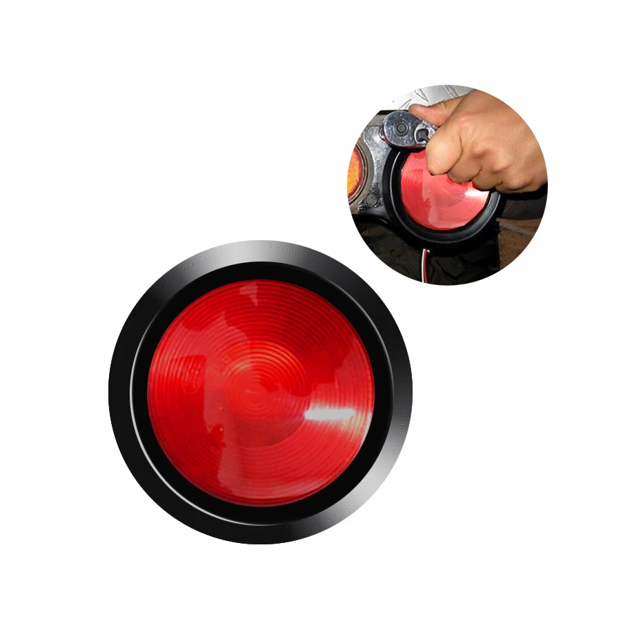 

1 Pair Round Truck SUV LED Car Tail Light Brake Stop Reversing Warning Lamp Classic Red Waterproof Car Styling 12V