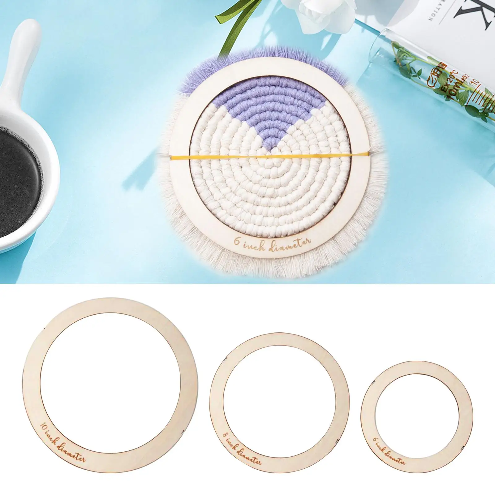 3 Pieces Macrame Cutter DIY Crafts Wooden Macrame Rope Making Tool Portable Macrame Cutting Mold DIY Macrame Kit