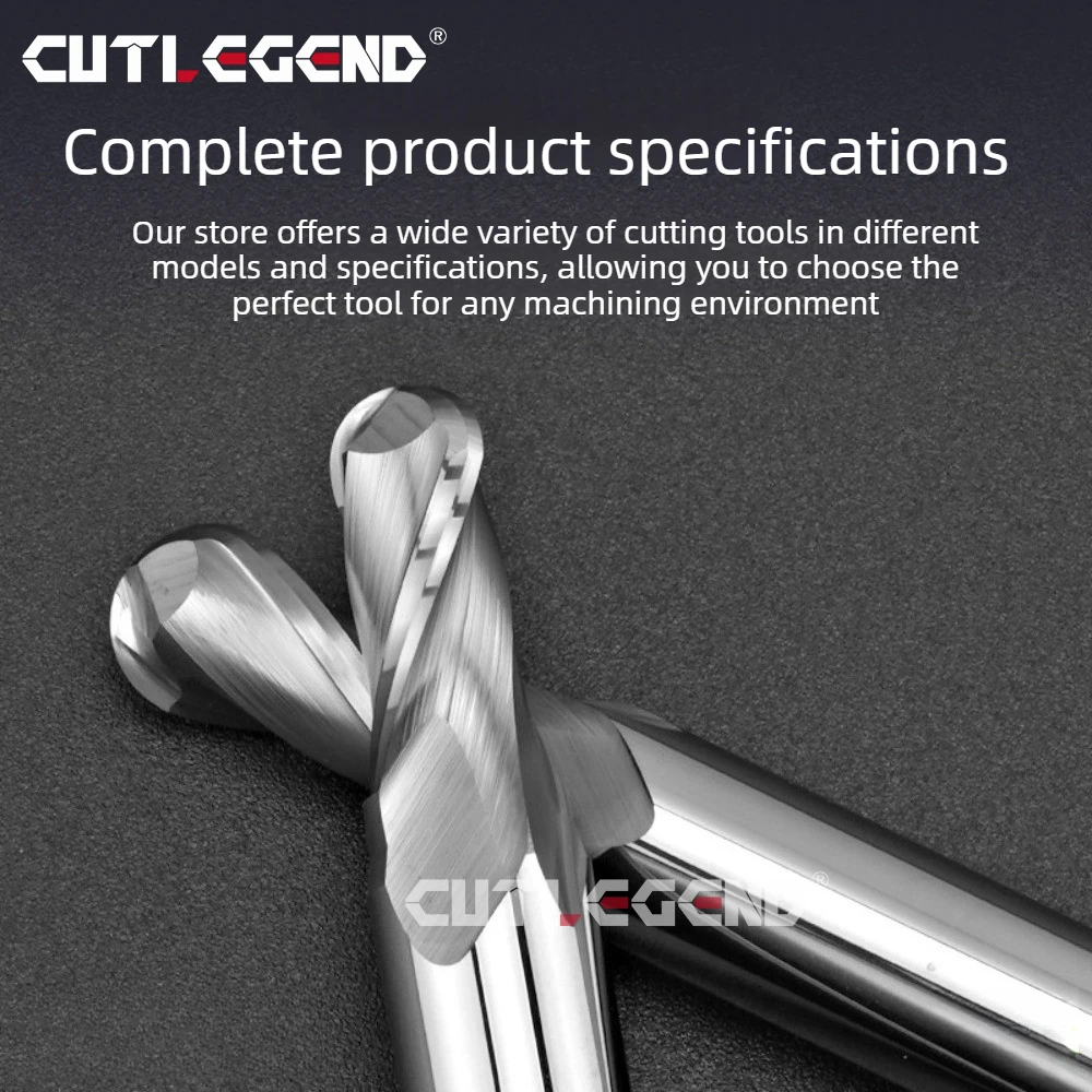 CUTLEGEND HRC60 Unbeschichteter Vollhartmetall-Kugelfräser R0.5-R5.95 Speziell für Aluminium CNC 3D-Kurven-Gravur-Bearbeitungswerkzeug – Detail 5