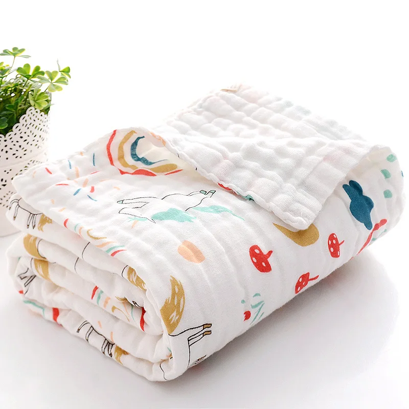 Serviette de bain pour bébé, couverture en coton pour garçon et fille, peignoir pour nouveau-né, gant de toilette en gaze à 4 couches, emmaillotage pour bébé