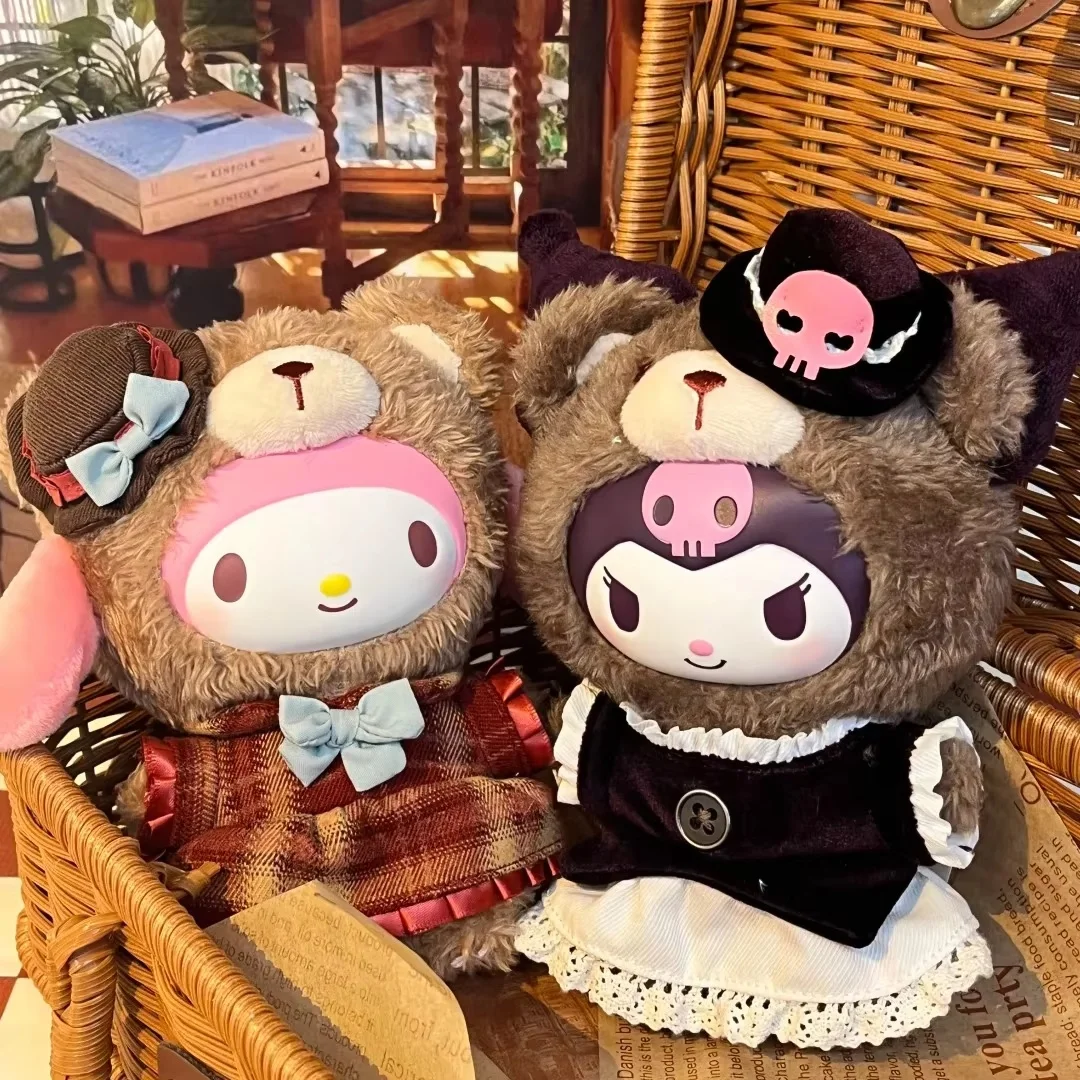 Toptoy Sanrio Hello Kitty Kuromi Vinyl Plush Doll England Afternoon Tea Themed Hanging Ornament Collectible Trendy Blind Box Toy