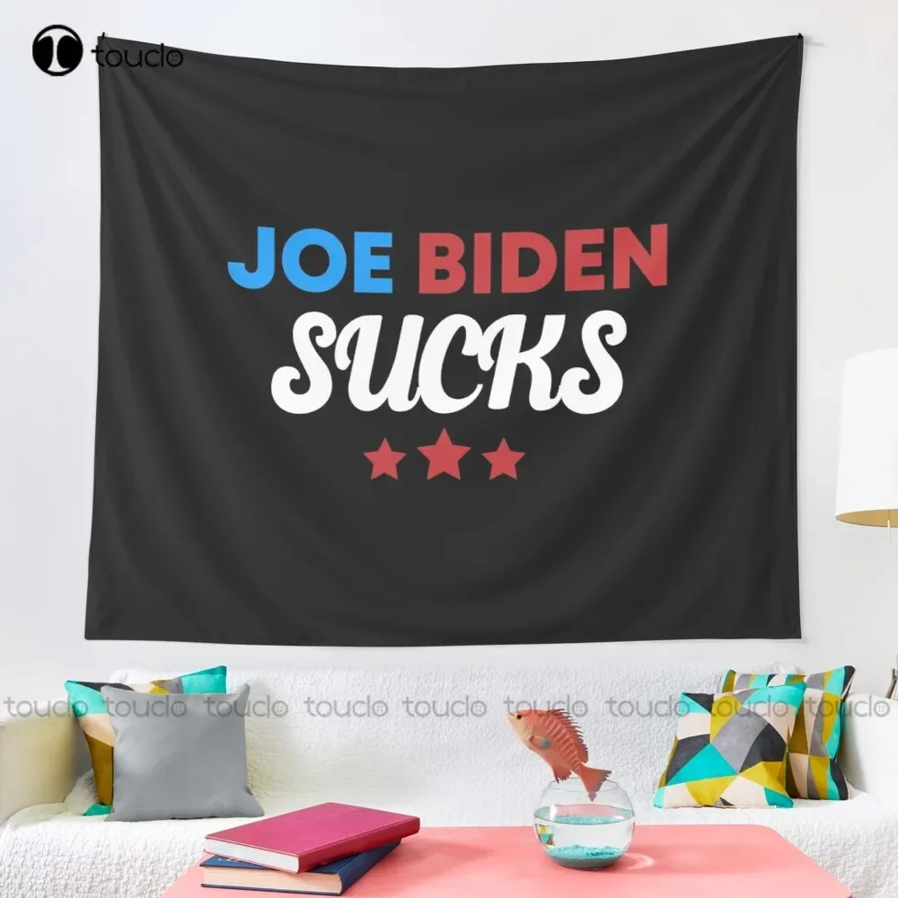 New Joe Biden Sucks Funny Anti-Biden Election Political Tapestry Yellow Tapestry Blanket Tapestry Bedroom Bedspread Decoration