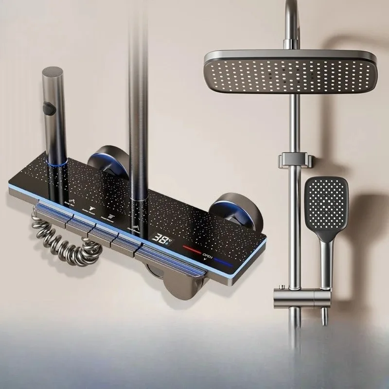 Rainfall Shower Set System Smart Bathroom Accessories Shower Concealed Showerhead Interrenovation Tap Ado Thermostat Items