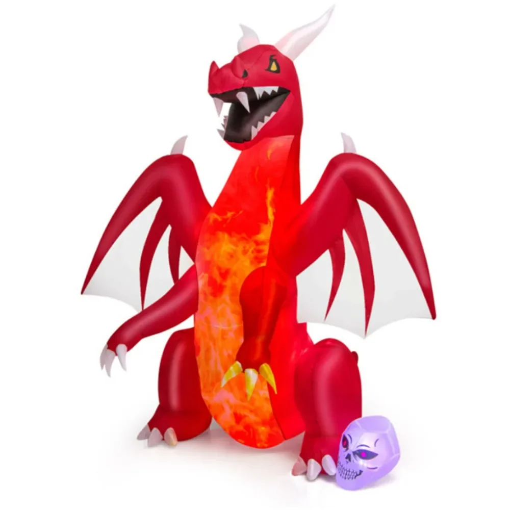 8 Feet Halloween Inflatables fire-breathing dragon