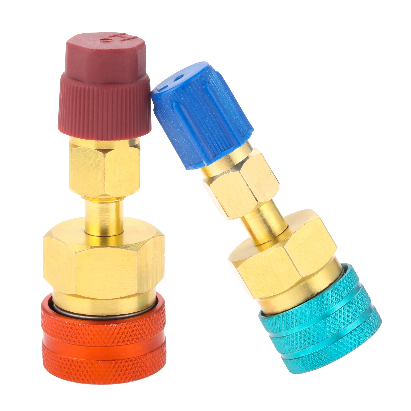 2Pcs High Low Quick Couplers Kit R1234YF Quick Couplers Adapters &AC Hose Fitting Connectors for R1234YF AC Refrigerant Charging