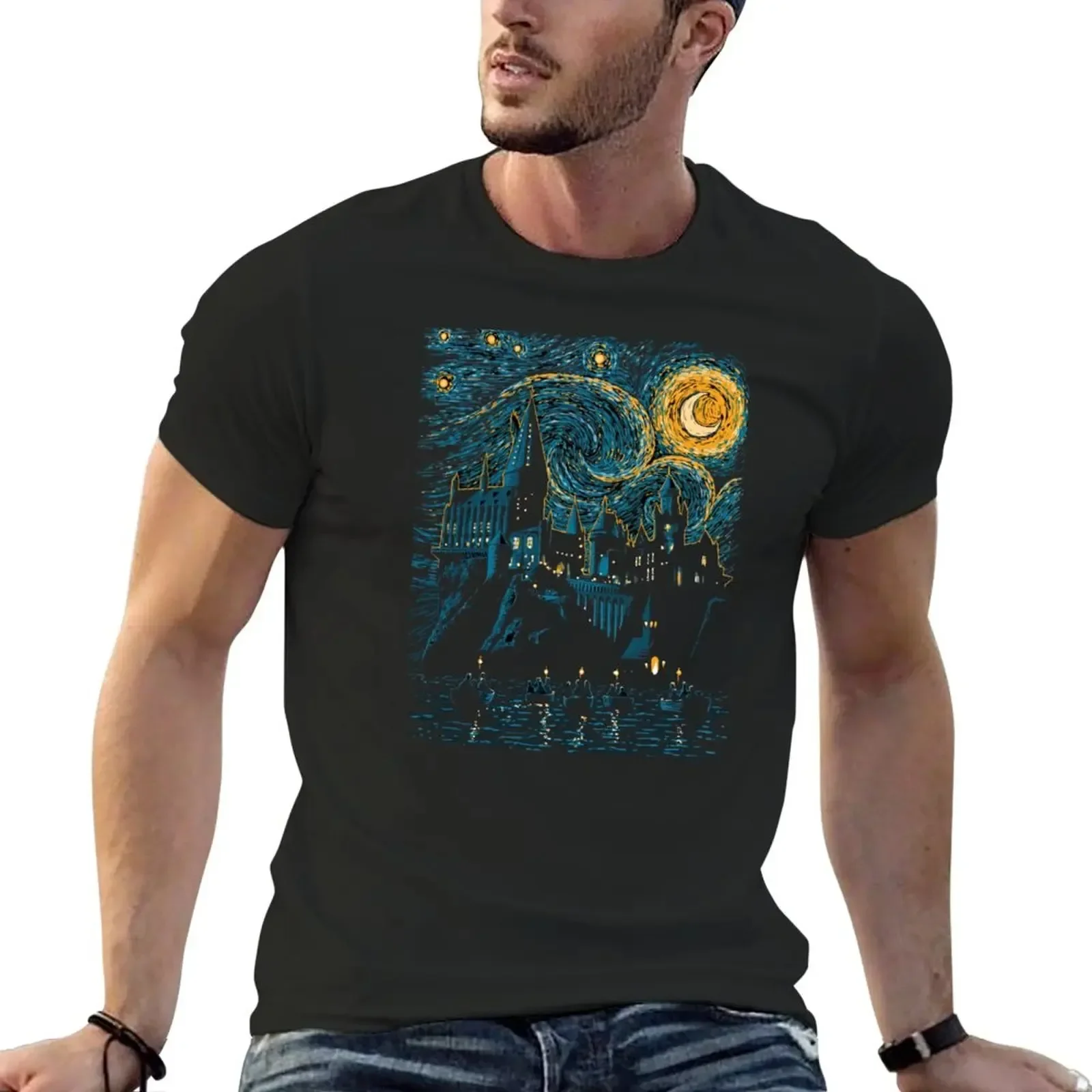 starry nigh T-Shir cusom  shir anime clohes swea shirs new ediion  shir  shirs for men