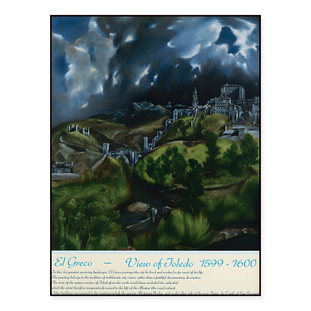 Toledo Landscape, El Greco Fine Art Print, Spain, Toledo Poster Printing, Living Room Wall Decor Travel Poster