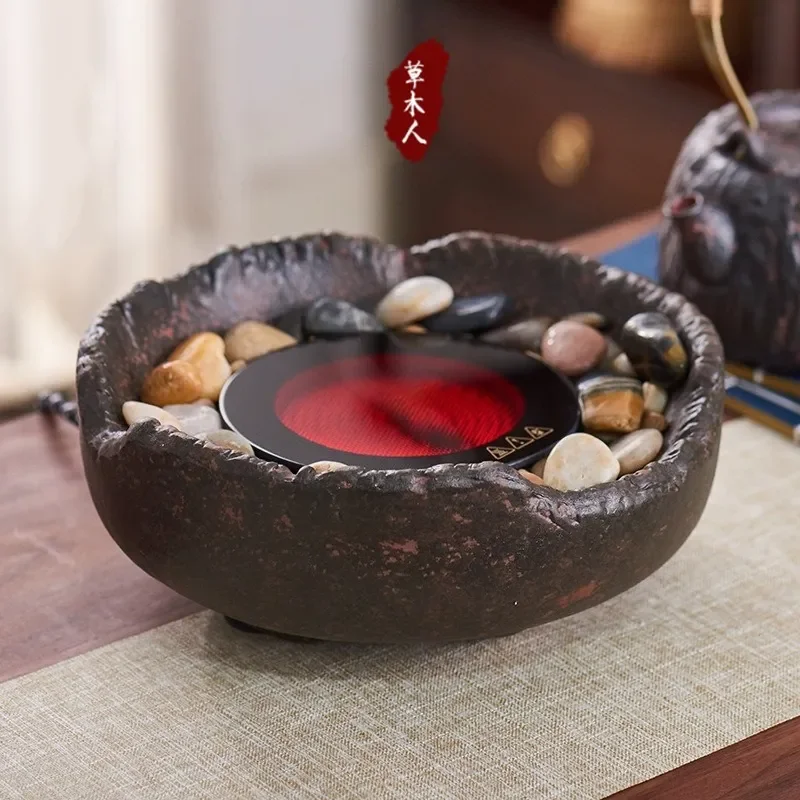 Retro Electric Ceramic Tea Stove Portable Teapot Warmer Kettle Heating Base for Traditional Chinese Gongfu Tea Set Kitchen