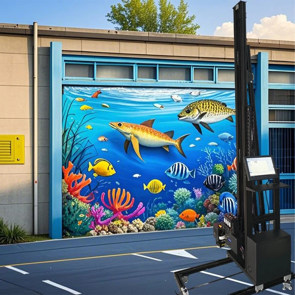16㎡/hour AI 4K Wall Printer Machine 3D 5D Automatic UV Vertical Wall Printer Price With Wheels Rails