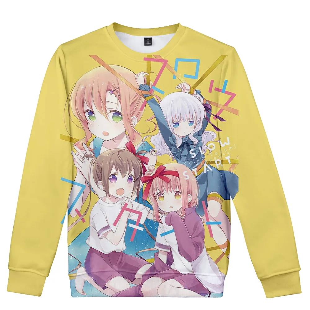 2023 Anime Slow Start 3D Prints Crewneck Sweatshirt Women/Men Long Sleeve Sweatshirts Casual Streetwear Clothes