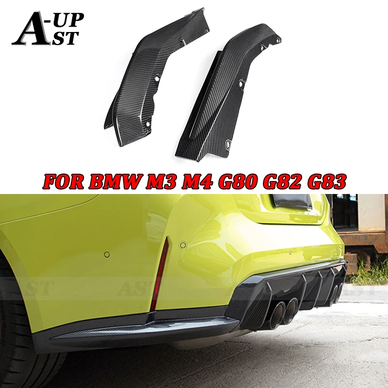 For BMW M3 M4 G80 G82 G83 Car Rear Bumper Corner Wrap Carbon Fiber Rear Wrap Side Corner Cover Body Kit Modification