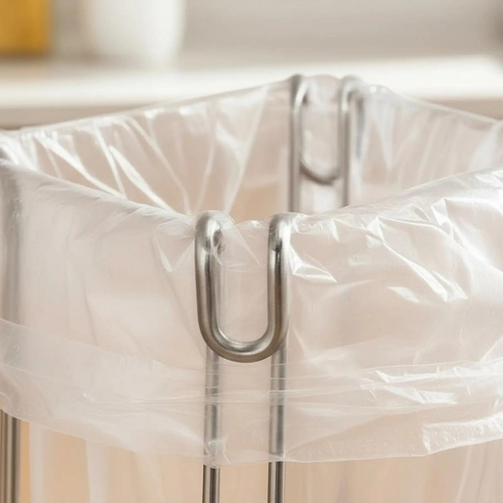 

Countertop Trash Bag Stand Space Saving Stainless Steel Garbage Bag Holder Kitchen Wire Frame Trash Holder Stable Base for RV