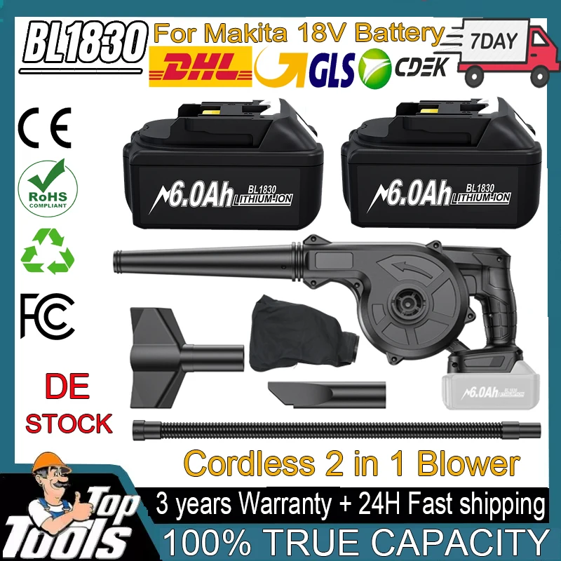 

Cordless Blower Air Powerful Portable Machine For Makita 18V Battery Suitable For Leaf / Snow/Dust Cleaning Blower Tool