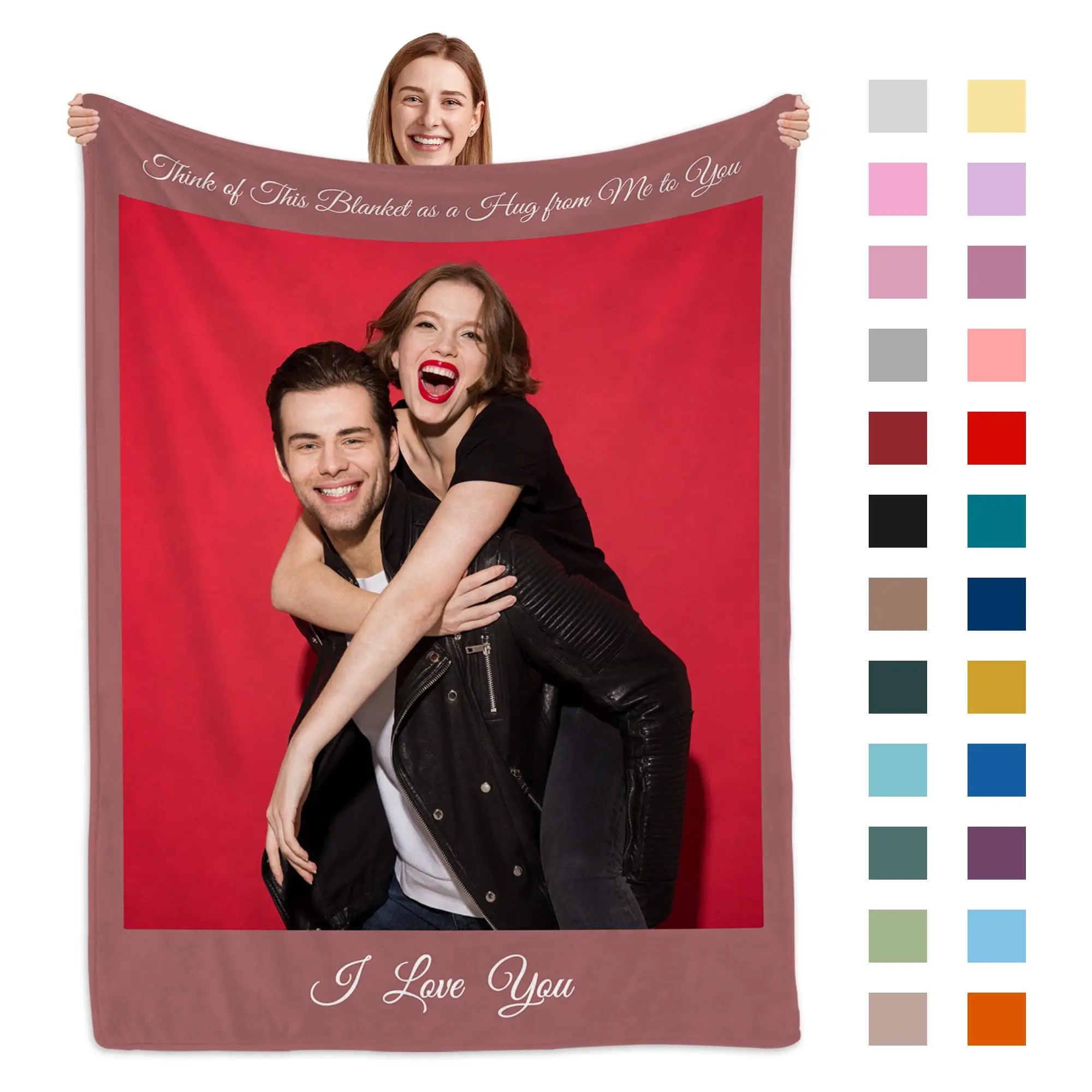 20 Photos Custom Blanket with Text Collage Beautiful Blankets Birthday Souvenir Gifts Personalized Throw Blankets for Father Mom