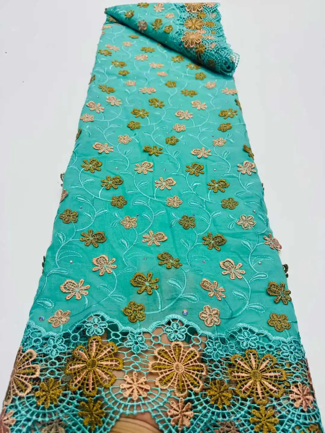 

African 100% Cotton Lace Fabric 2026 High Quality Original Austria Cotton Lace Swiss Voile Lace Fabric for Nigerian Dress Fabric