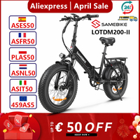 EU Stock SAMEBIKE LOTDM200-II Electric Bicycle 750W 48V13Ah 40KM/H Speed 20 Inch Fat Tire Electric Mountain E-Bike With NFC Card