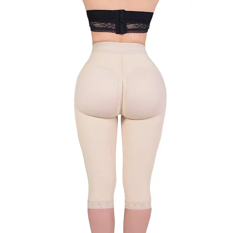 High Waisted Shorts Adjustable Front Closure 3 Hook-eye With Button Fajas Body Shaper Buttlifter Women\'s Panties Push Up Slim