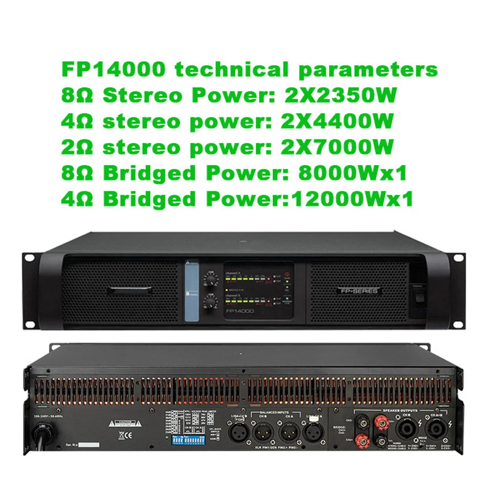 Paulkitson Fp14000 Power Amplifier 2Channel Amplifier 4Ω
