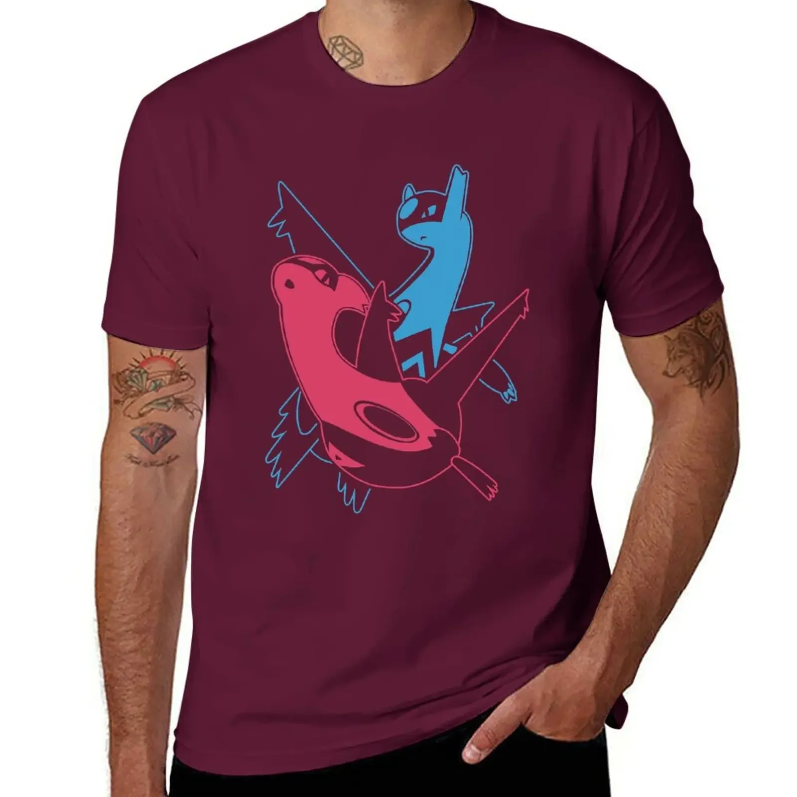 One Song Cute Eon Duo Latios and Latias - Pkmn Go Cute Gifts T-Shirt New Imagination Connecting 2024 Funny Summer Tops Style