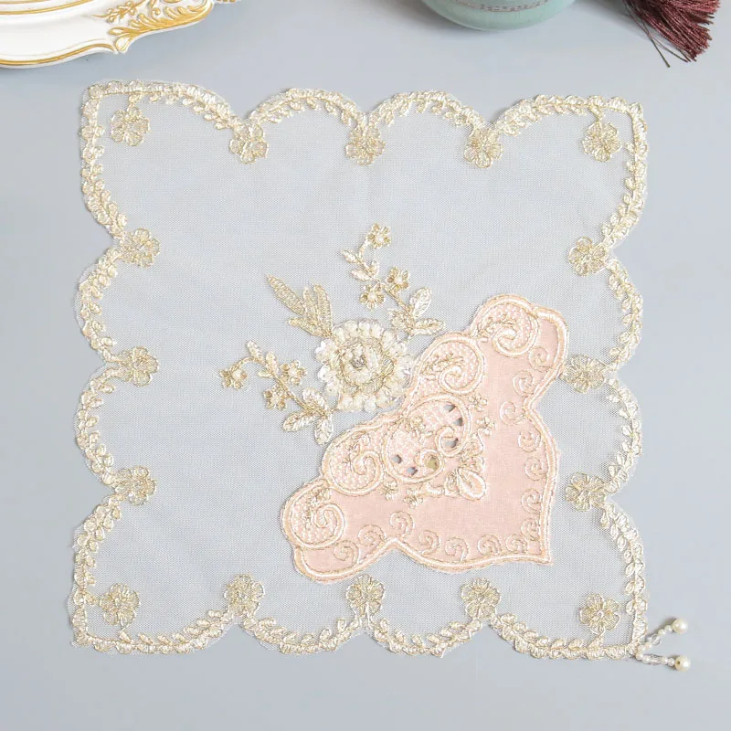 Popular flowers beads Embroidery table cloth cover wedding dining tablecloth kitchen Christmas Table decoration and accessories