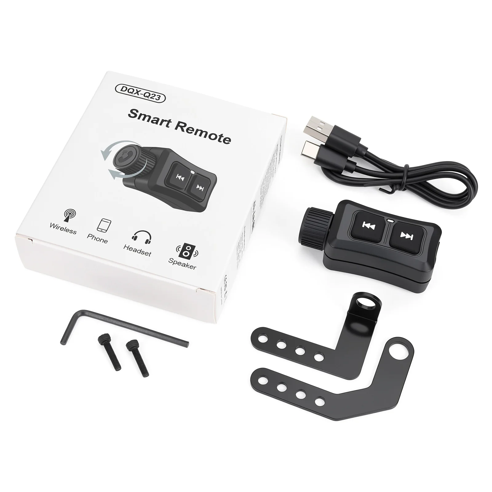 Handlebar Smart Remote Control Waterproof Socket With Type C Port Music Bluetooth-compatible Media Player for Motorcycle Safety