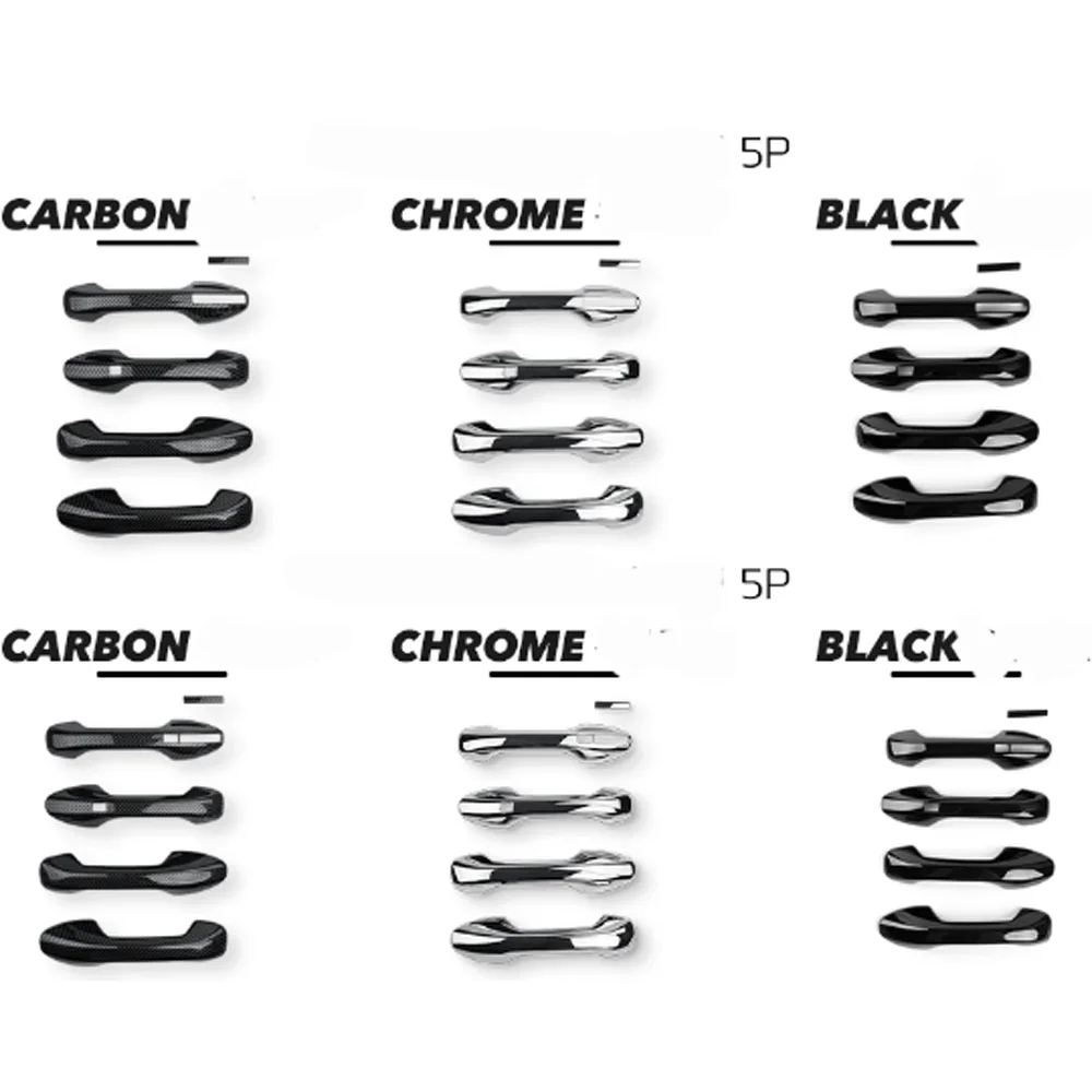Fit for Hyundai Palisade 2020-2025 LHD RHD Car Carbon /Black Style ABS Touch/Button-Model Exterior Door Handle Exterior Trim