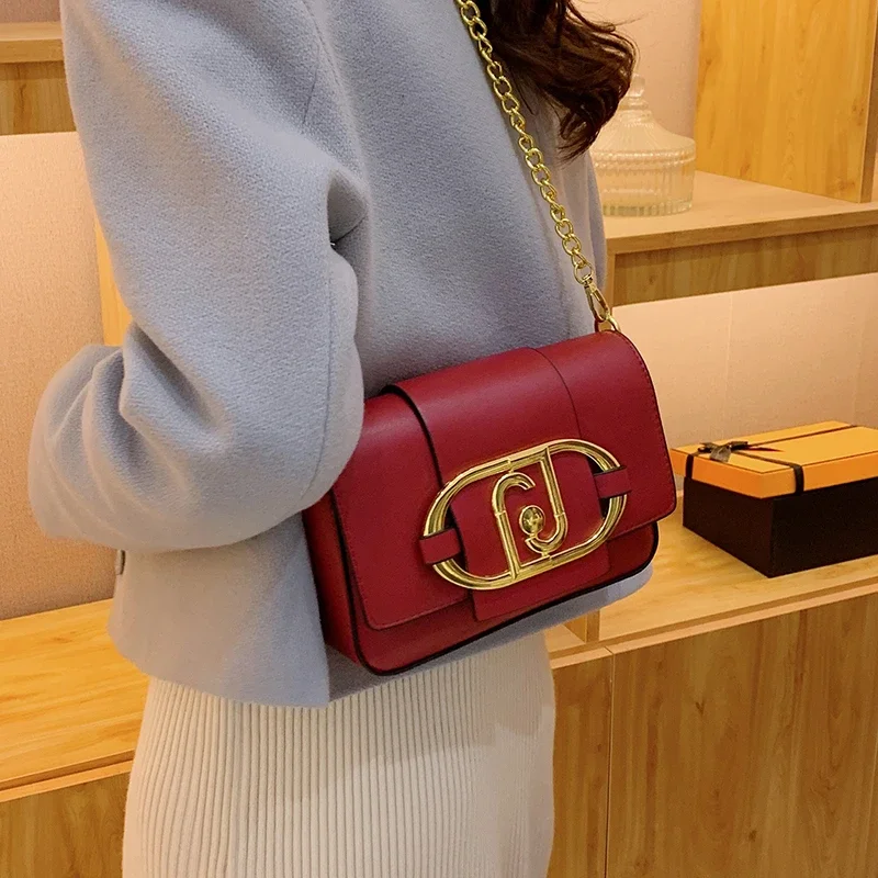 Modern Solid Color Crossbody Bag - Stylish Women's Clutch With High-End Leather & Trendy Letter Design
