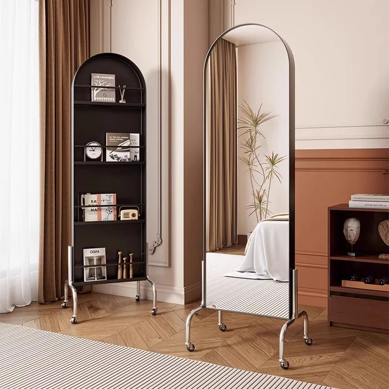 กระจกเงาแบบเต็มตัวเคลื่อนย้ายได้, ห้องนอน, กระจกเงาแบบตั้งพื้นถึงเพดาน, ที่เก็บของ, ชั้นวางหนังสือ, นิตยสาร, กระจกเงาแบบเต็มตัว, ปรับได้