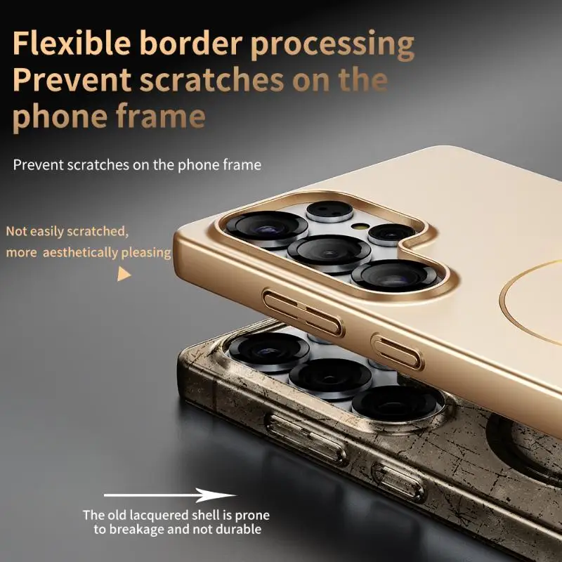 حافظة هاتف دائرية مغناطيسية رفيعة لهاتف سامسونج جالاكسي S25 S24 S23 Ultra Plus أغطية حماية صلبة مقاومة للصدمات #5