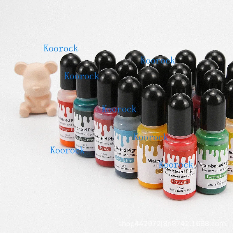 Concentrado de Tinte a Base de Agua de 24 Colores para Modelos de Yeso y Cemento, Alta Permeabilidad, Fácil de Colorear, Botella de 10 ml, Pigmento para Manualidades