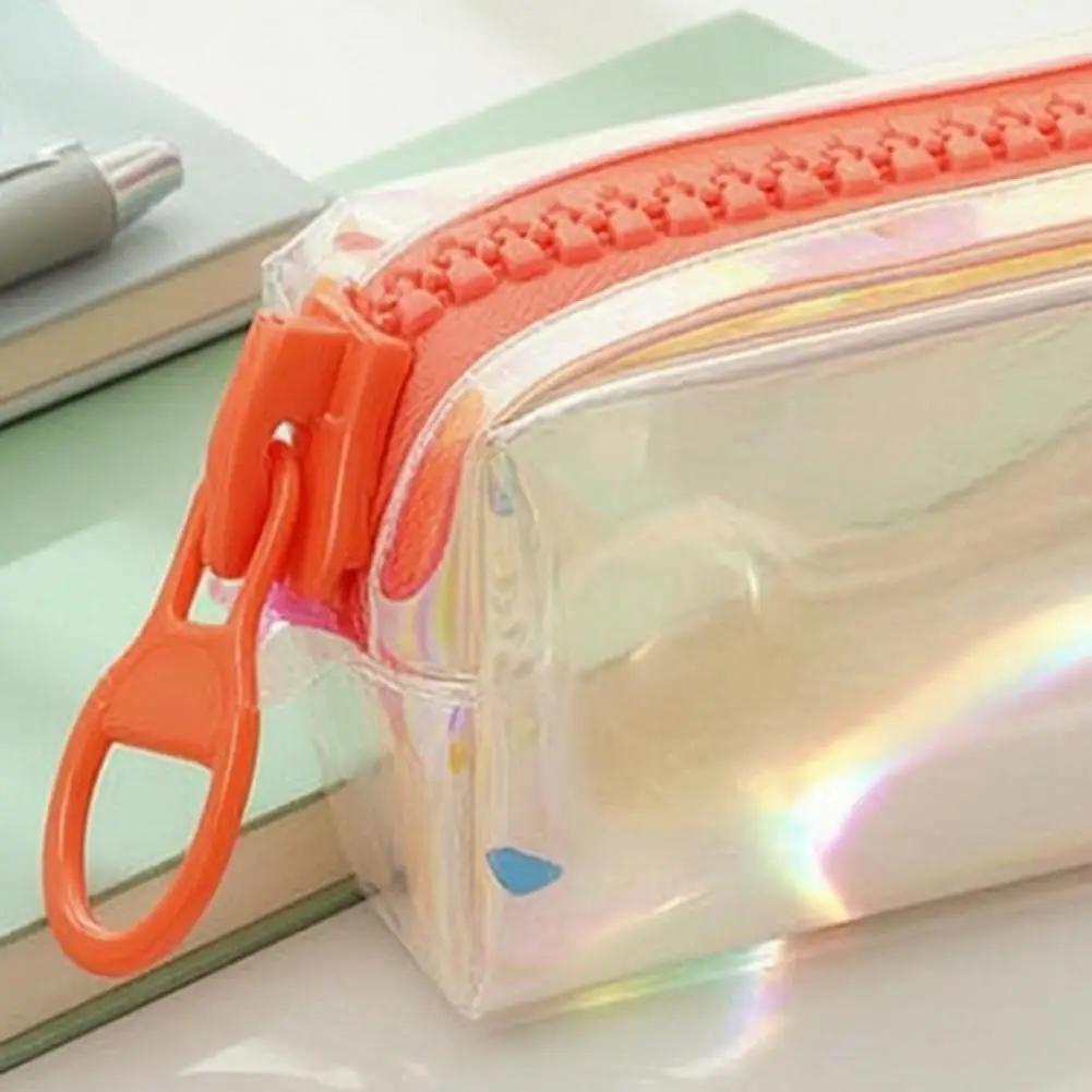 Colorful Pen Bag Pencil Case Transparent Stationery Bag with Wide U-shaped Zipper Capacity Pen Pouch for Students Capacity