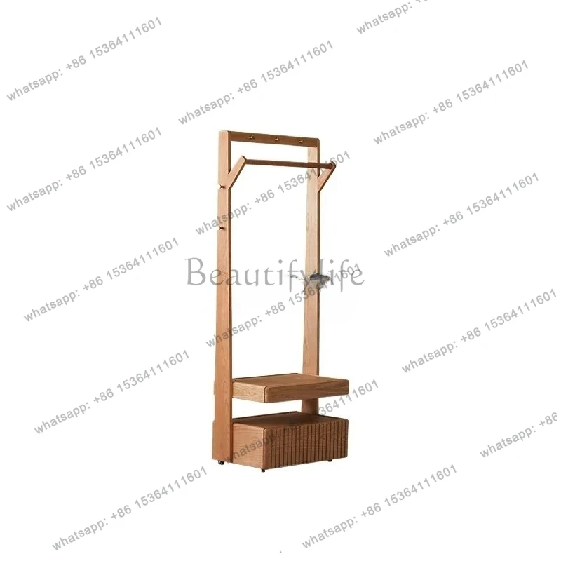 appendiabiti in legno massello comodino camera da letto integrato piccolo appartamento multifunzionale mobile appendiabiti