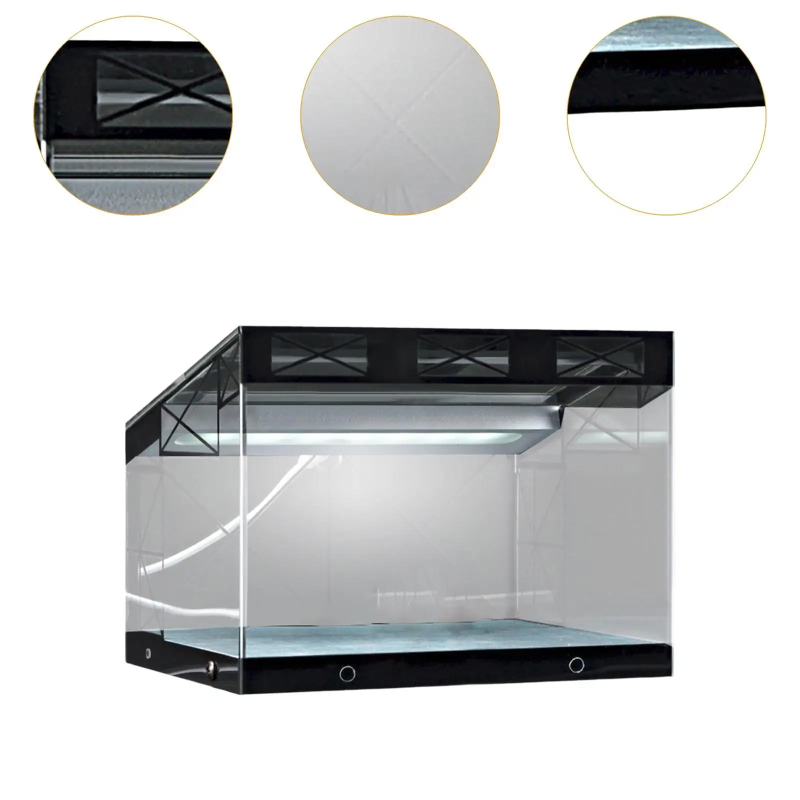 1/64 Parking Lot Scene Display Case with Lights Scenery Collectibles Easy Assembly Mini Model Car Storage Box Desktop Decor