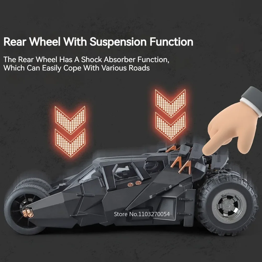 1:18 합금 배트모빌 텀블러 1995 장난감 모델 다이캐스트 자동차 스프레이 기능 도어 열림 소리와 빛 풀백 차량 크리스마스 선물