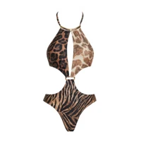 New 2Pcs Halter Swimsuit With Mini Skirt Women Bikini Push Up Swimwear Bandeau Biquini Printed Swim Suit Bathingsuit Beachwear 2