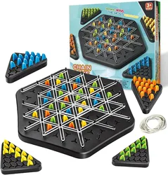 Triggle Game, Chain Triangle Chess Game, Triggle Rubber Band Game, Triangle Chain Chess Game Set for Kids,Adults,Party