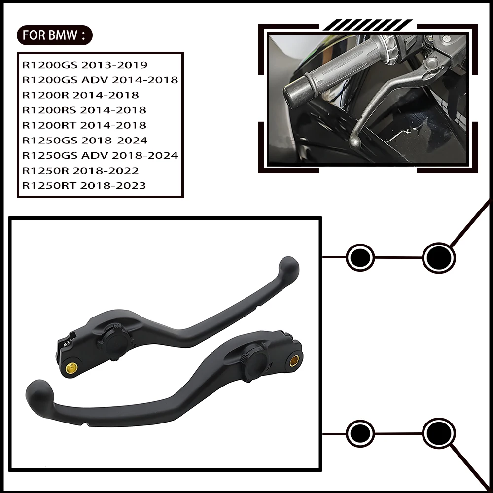Motorcycle brake and clutch levers front control handles,suitable for BMW R1200 GS, R1250 GS, R1200RS/RT/R/GS, K1600GT, K1600GTL