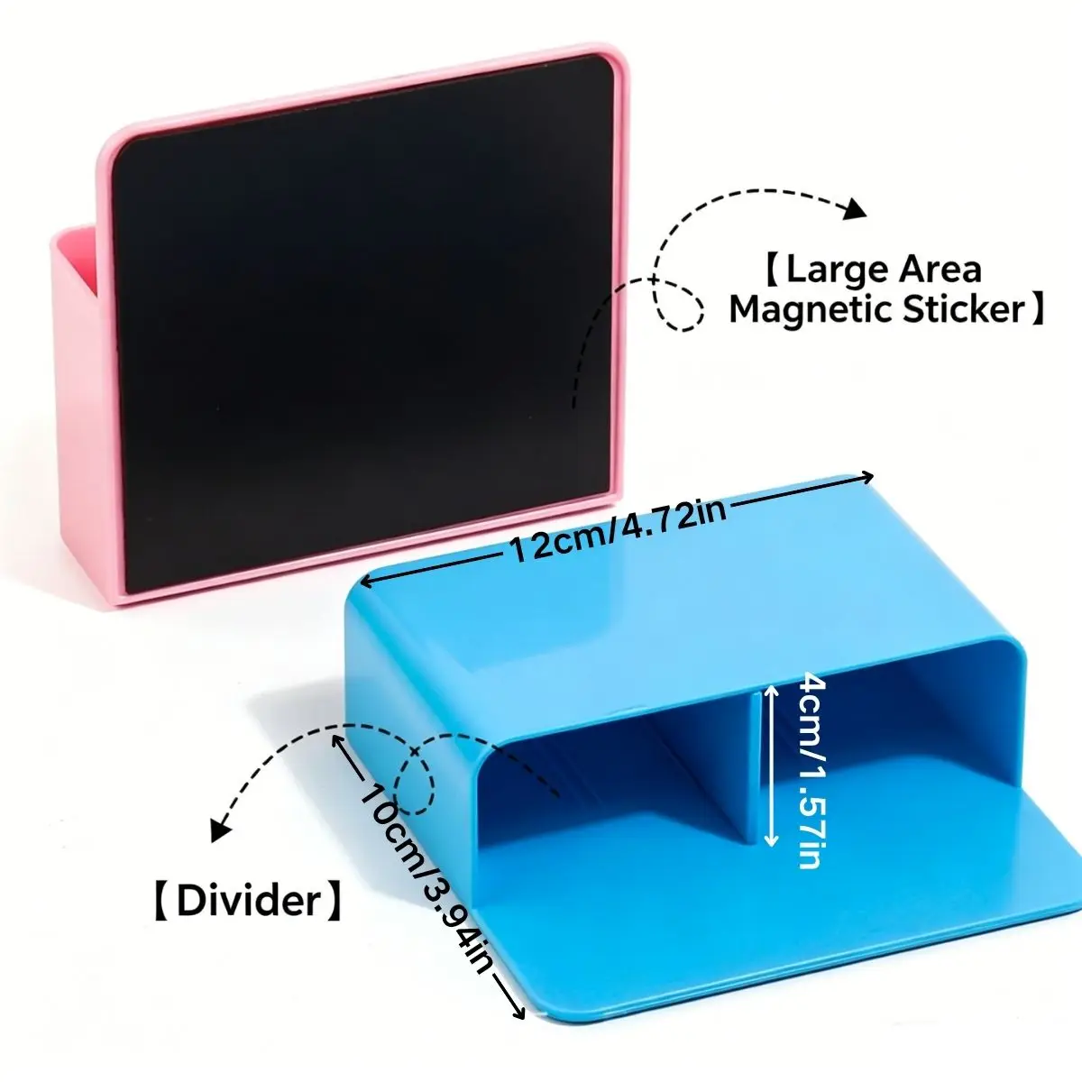 2 Pcs Magnetic Dry Erase Marker Holder for Whiteboard Plastic Magnetic Pen Holder for Refrigerator Fridge Magnet Pencil Cup
