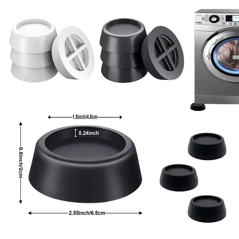 4/8Pcs Anti Vibration Pads Noise-Reducing Rubber Feet Universal Leg Base Mats for Washing Machines and Furniture Stability