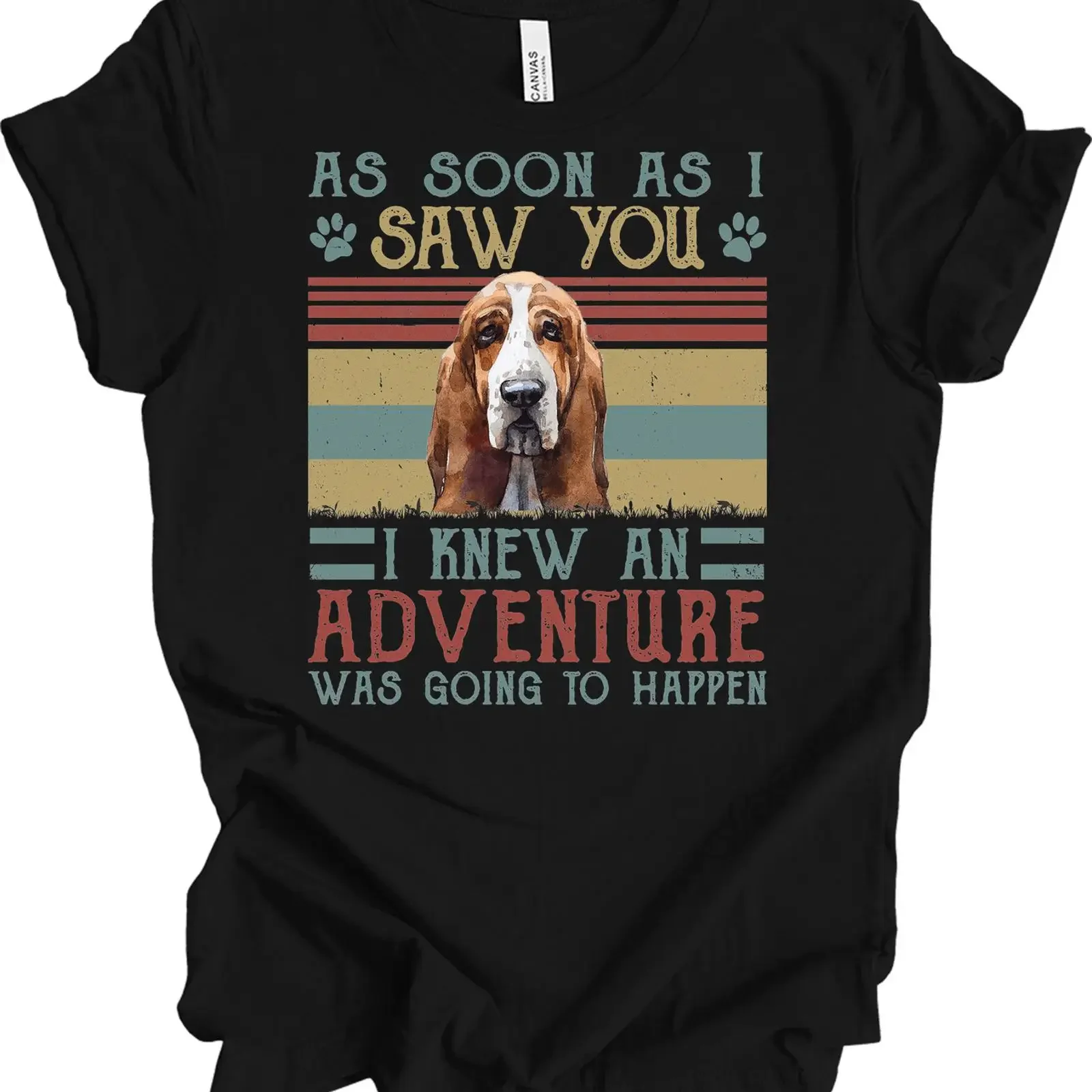 Basset Hound T Shirt Vintage Dog Lover Adventure Mom Dad vintage Washed fashion Comfortable streetwear Breathable Slightly