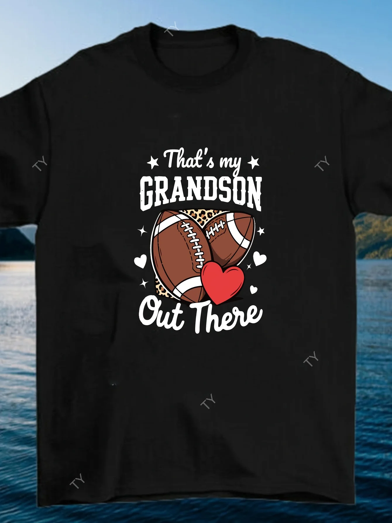 That's My Grandson Out There Funny Football Grandma T-Shirt